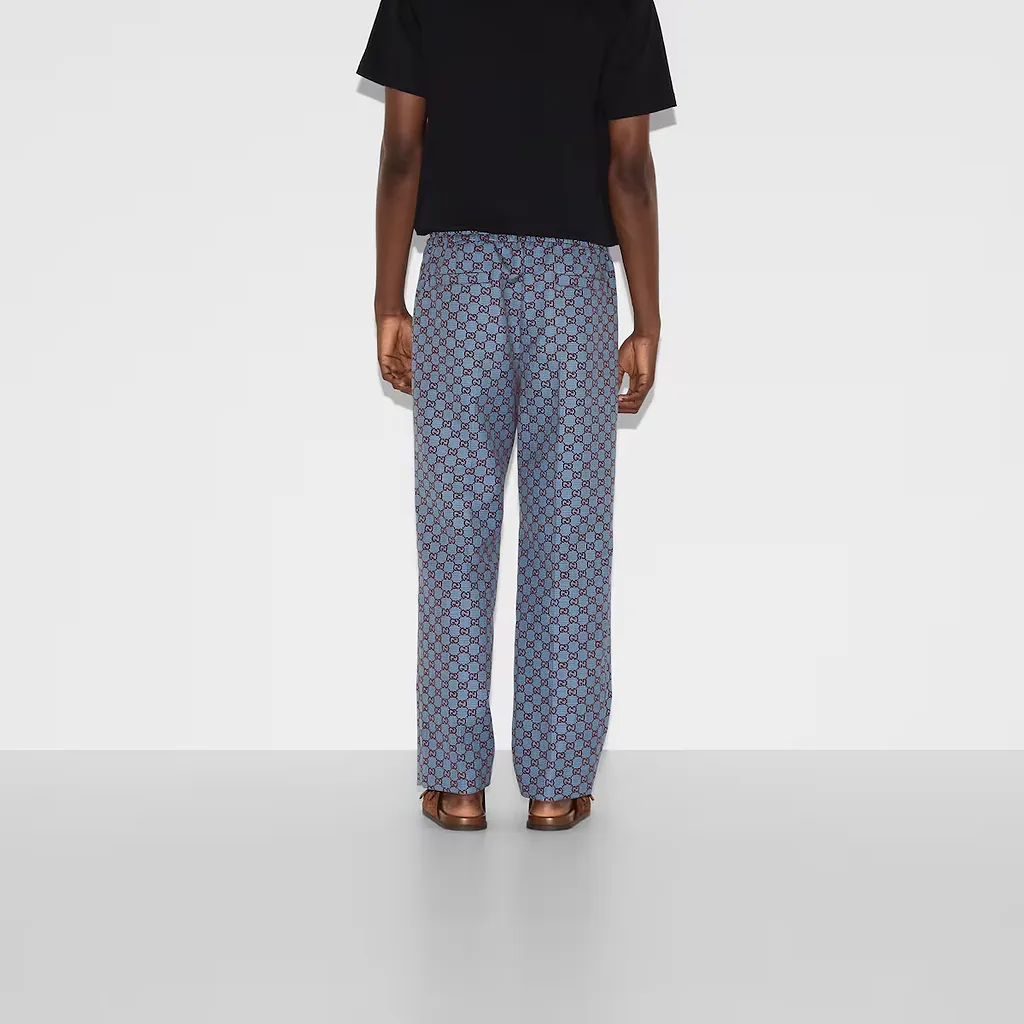 Gg Pied-De-Poule Wool Leisure Trousers