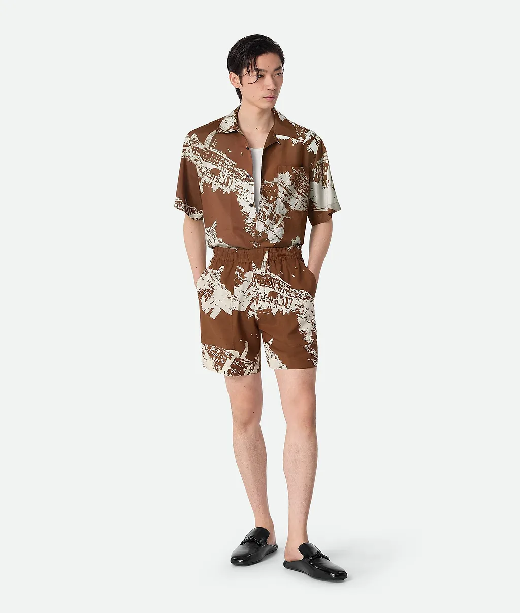 Italian Postcard Silk Shorts