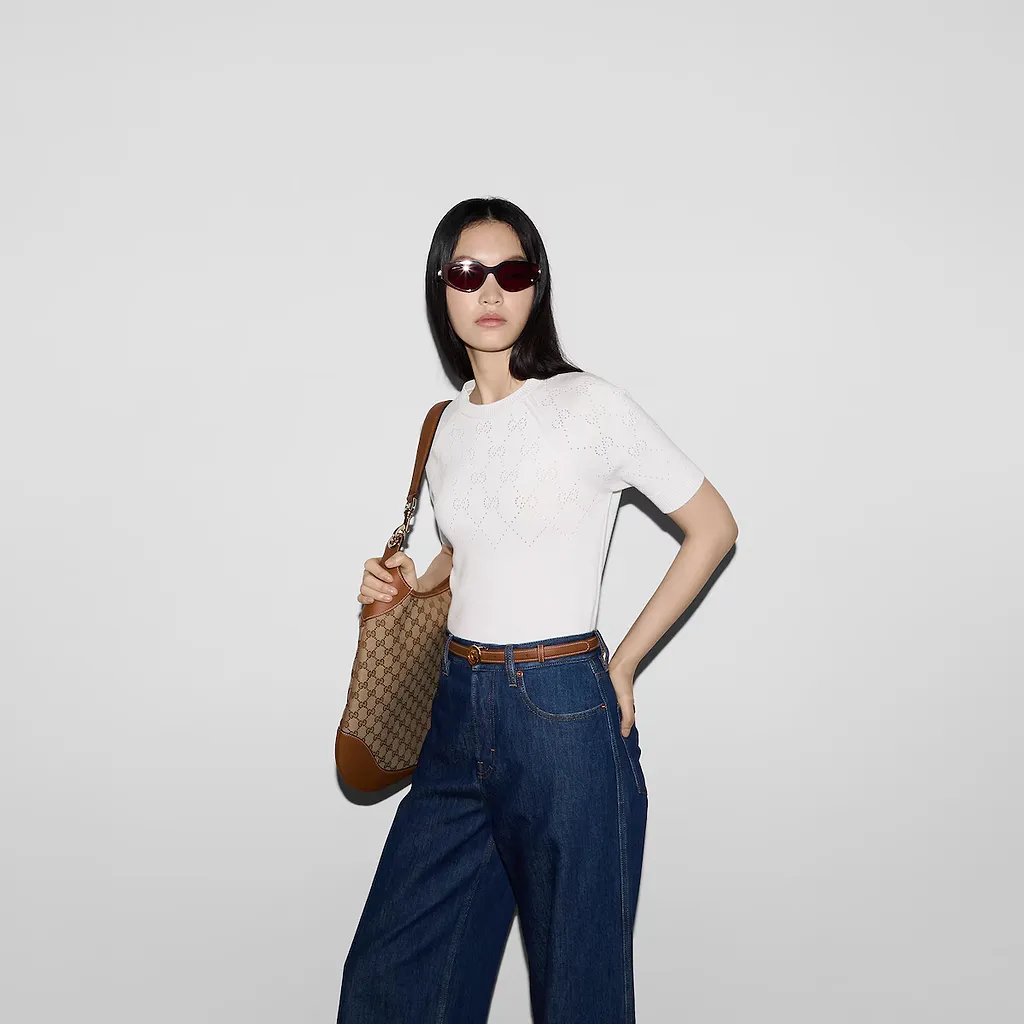 Gg Cotton Crewneck Top