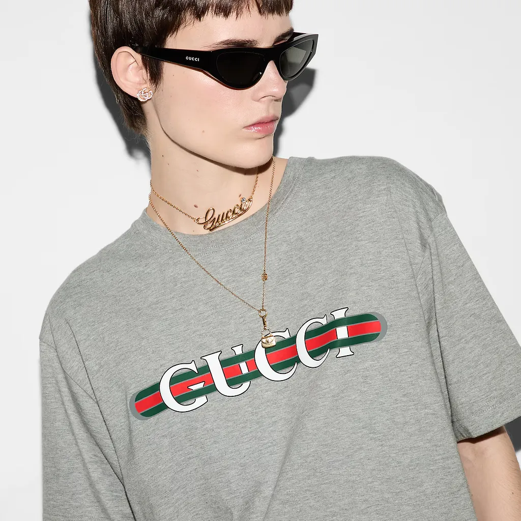 Cotton Jersey T-Shirt With Print