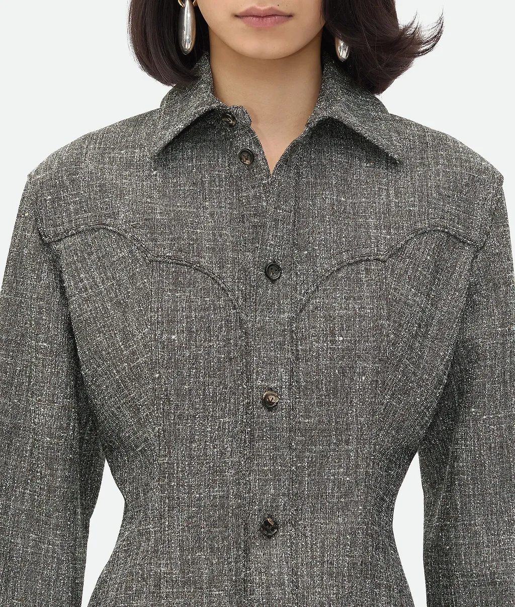 Melange Viscose And Silk Shirt
