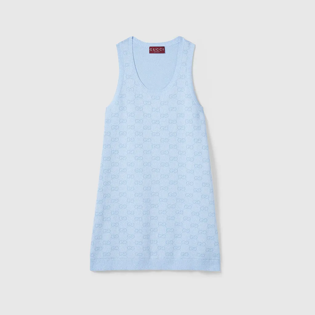 Gg Cotton Jacquard Mini Dress