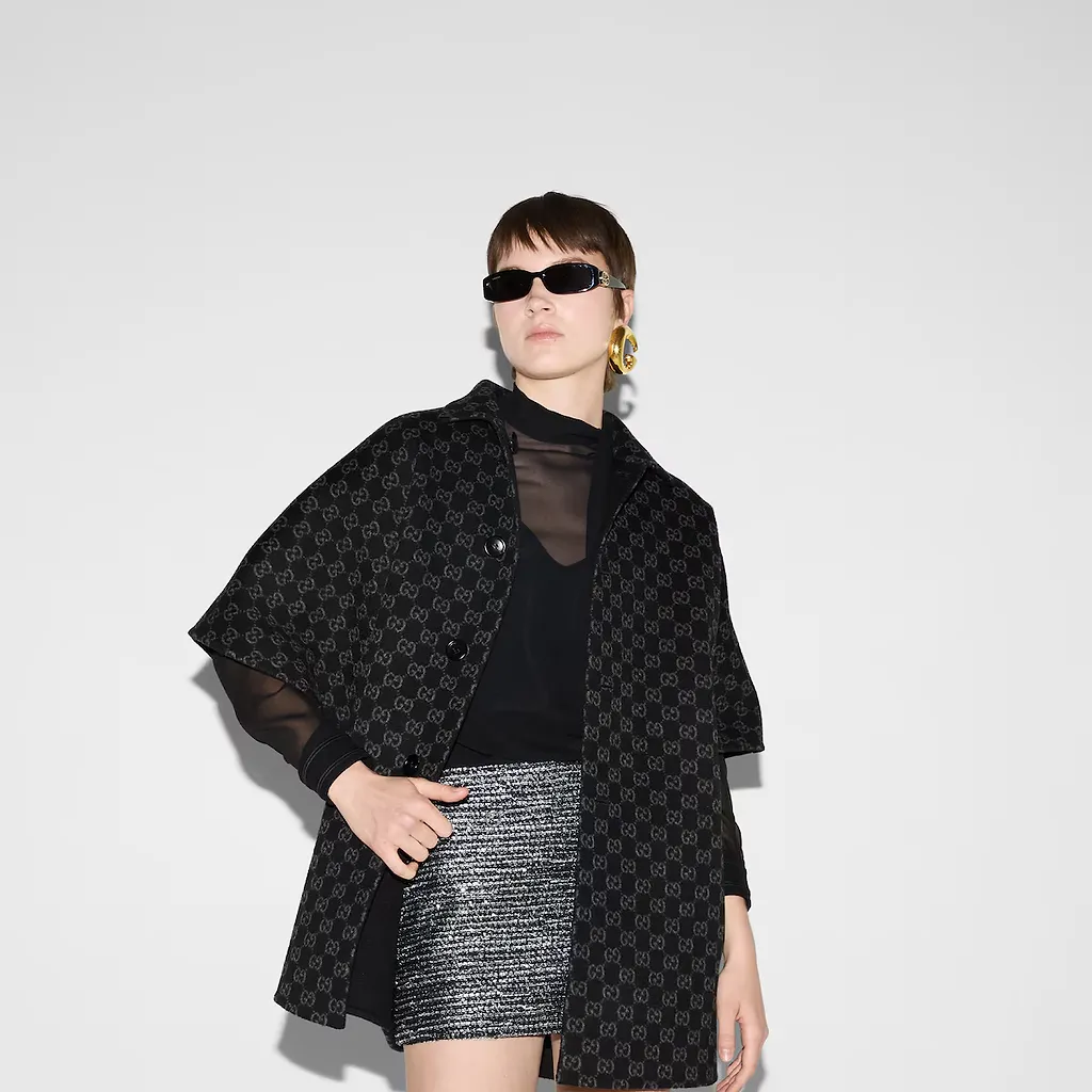 Reversible Gg Silk Wool Coat
