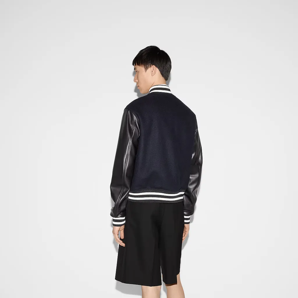 Wool And Leather Bomber Jacket