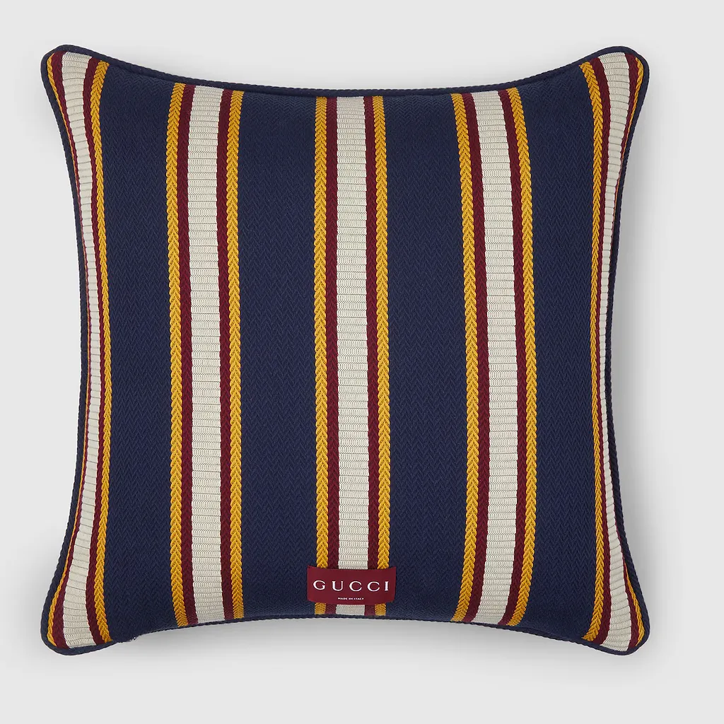 Small Striped Cotton Jacquard Cushion