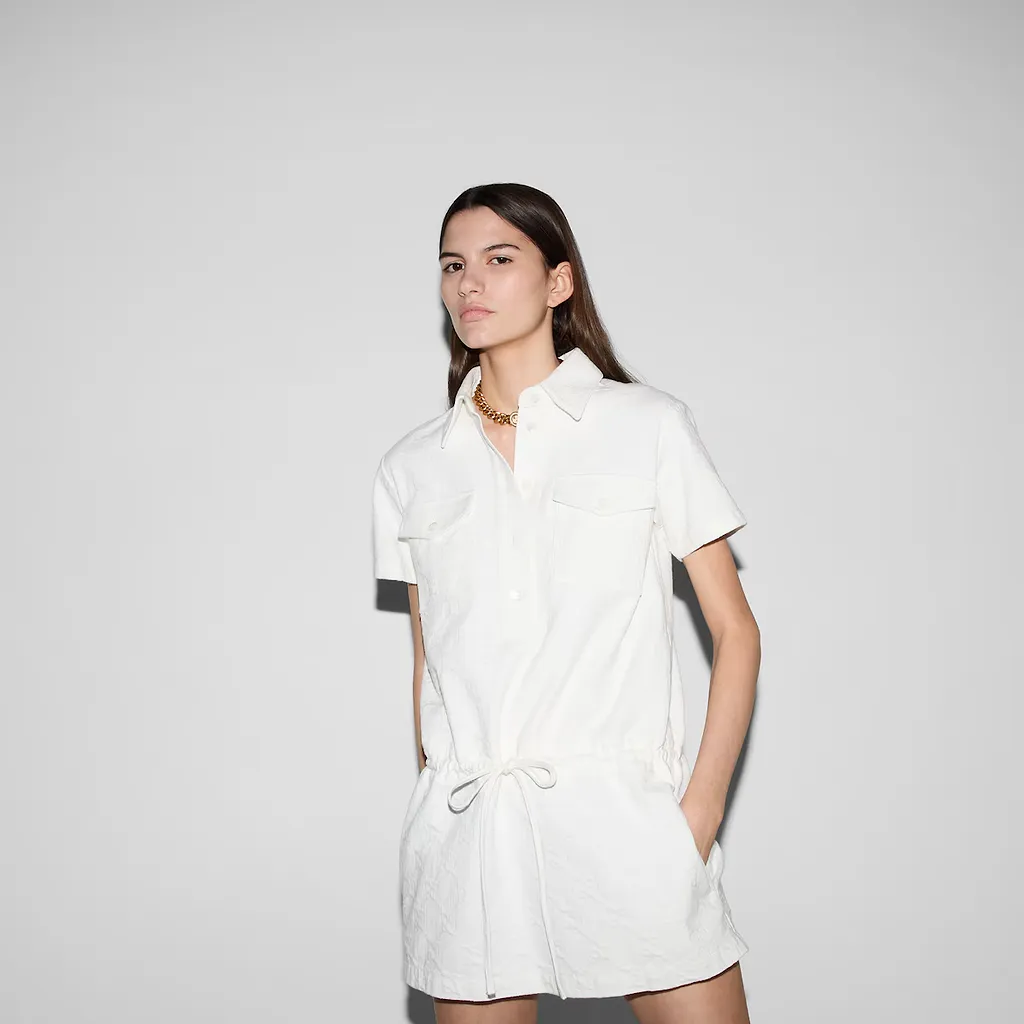 Gg Jacquard Denim Dress