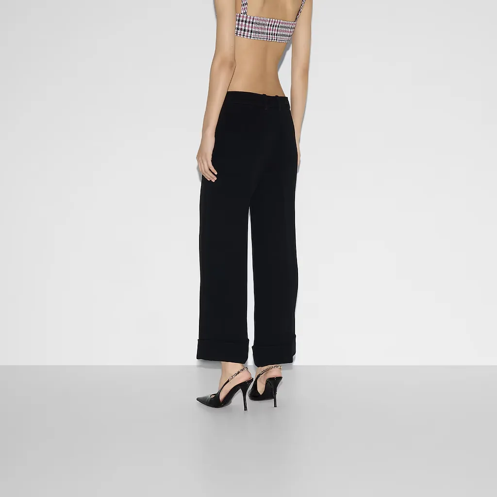 Embroidered Viscose Sable Trouser