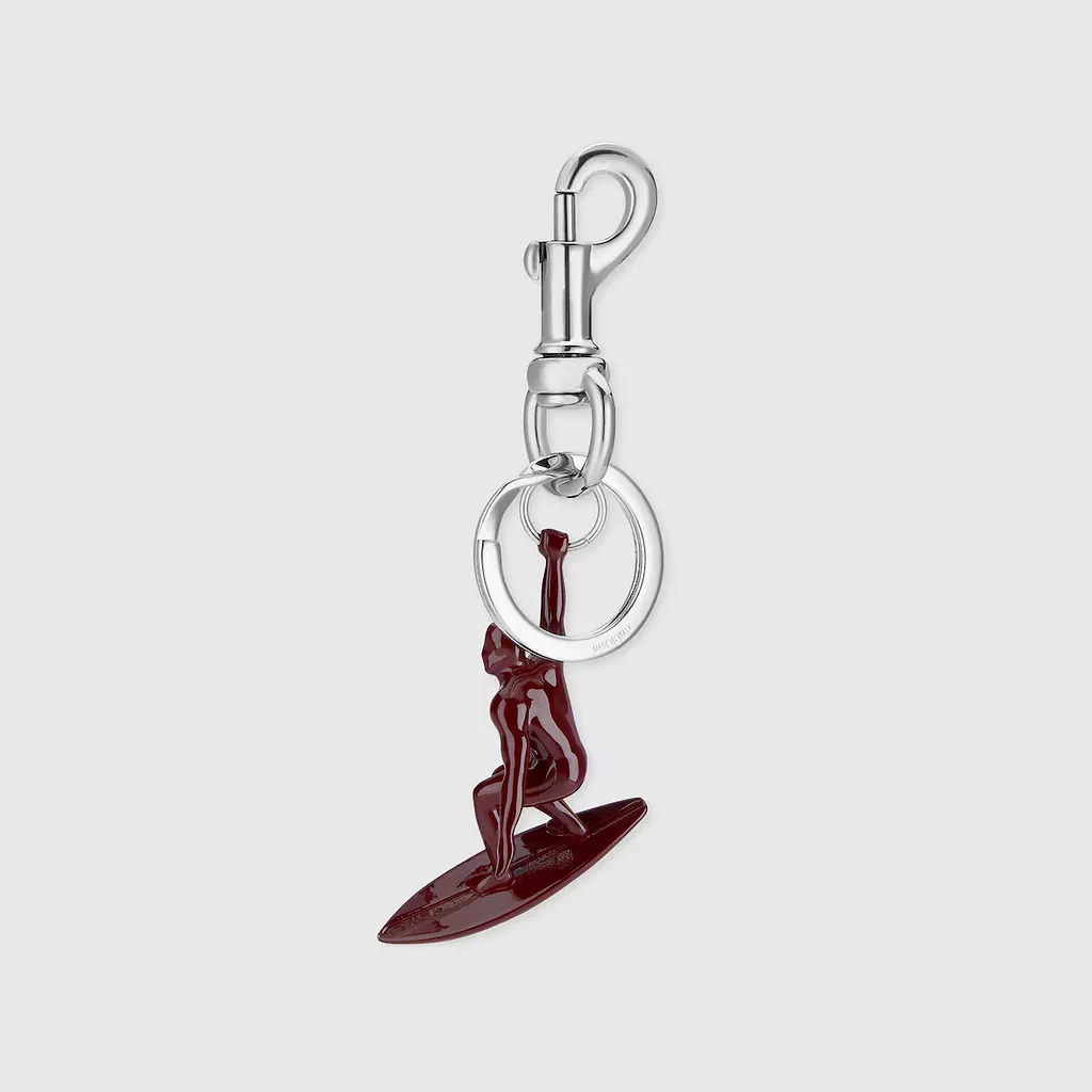Engraved Surfer Keychain Charm