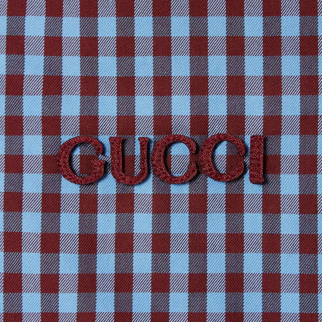 Gingham Cotton Jacket With Embroidery