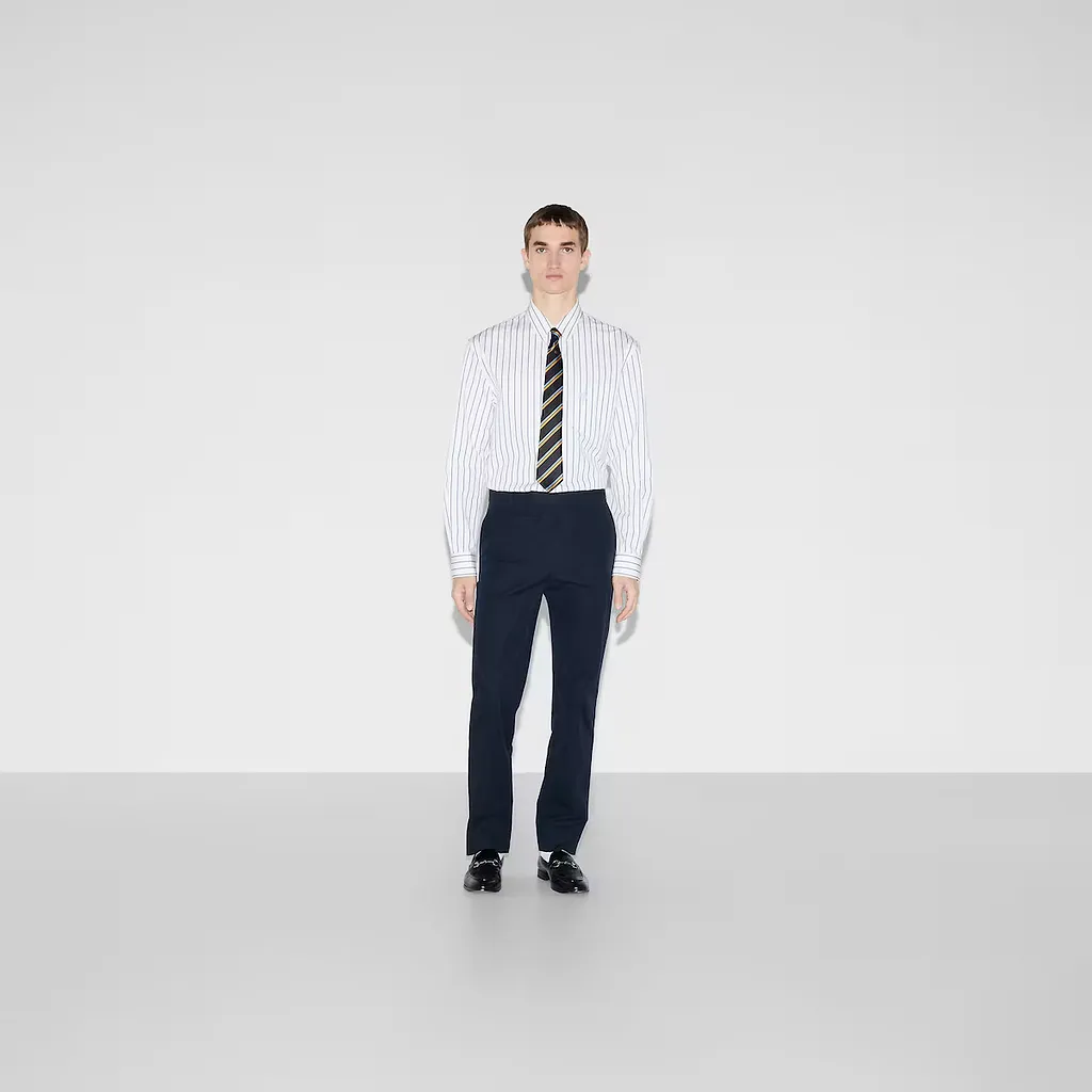 Embossed Cotton Twill Trouser