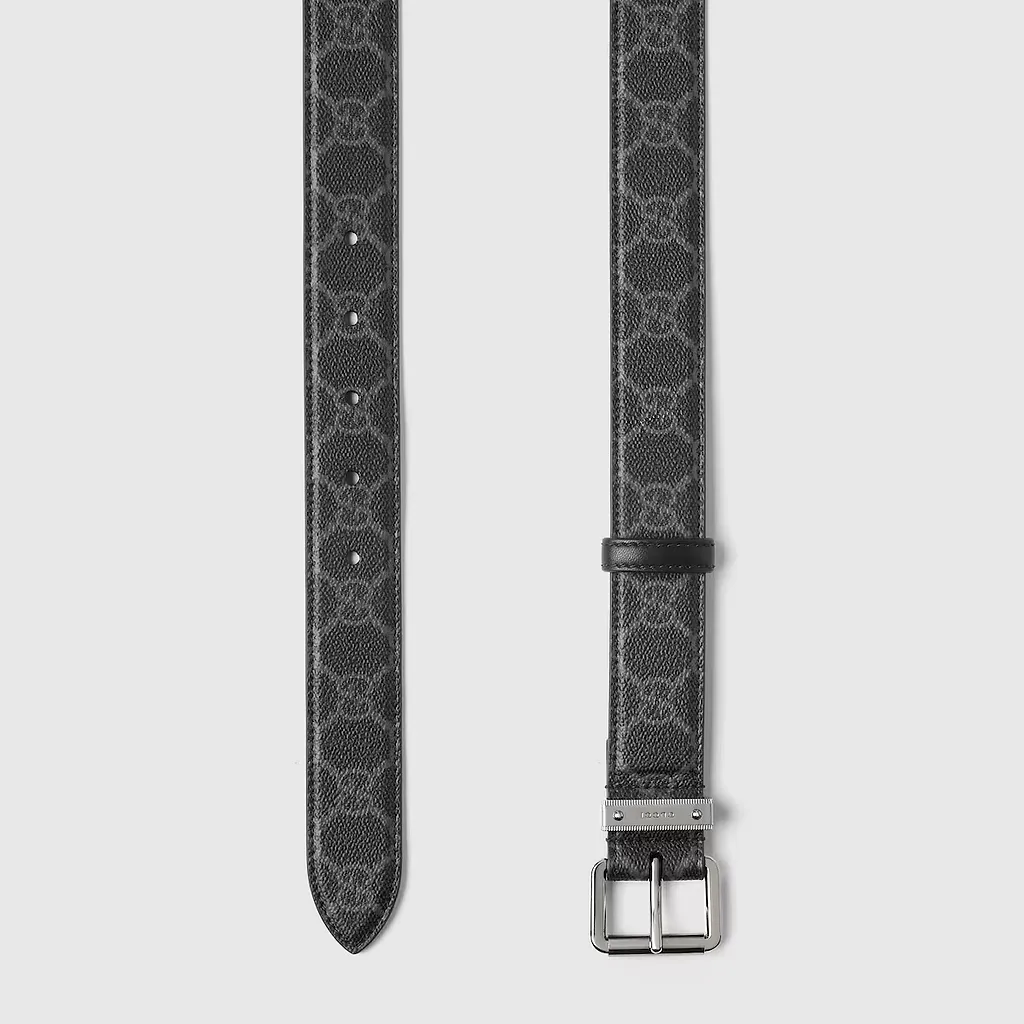 Gg Emblem Belt With Square Buckle