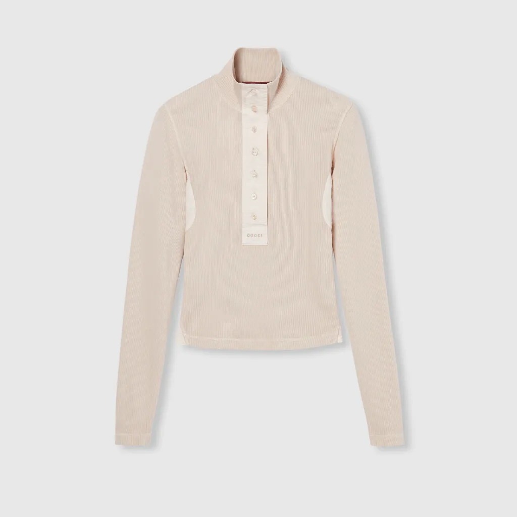 Cotton Rib Long-Sleeve T-Shirt
