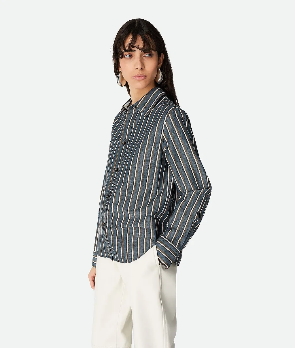 Cotton And Linen Stripe Shirt