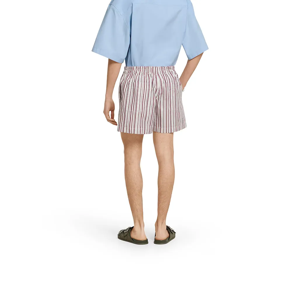 Striped Cotton Shorts With Embroidery