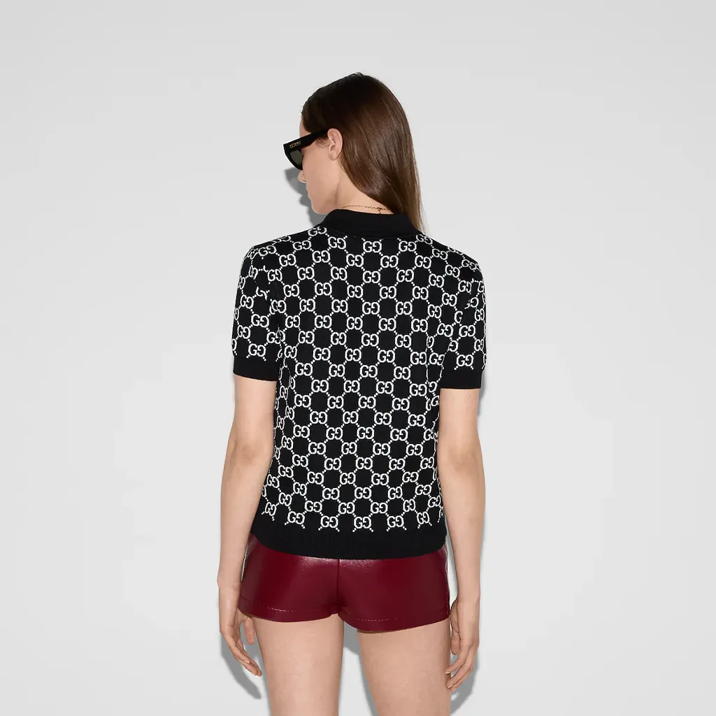 Reversible Gg Wool Jacquard Polo Shirt