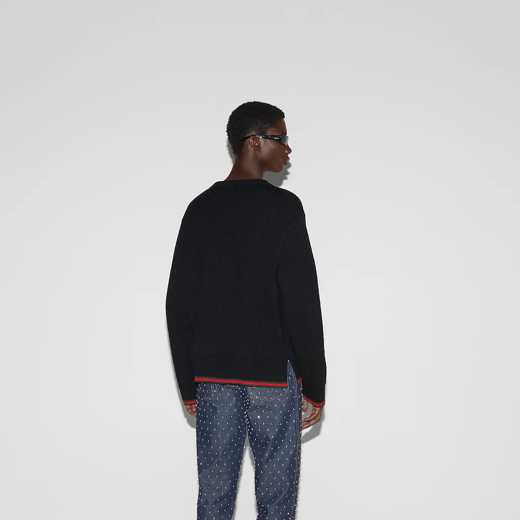 Wool Cashmere Rib Knit Sweater