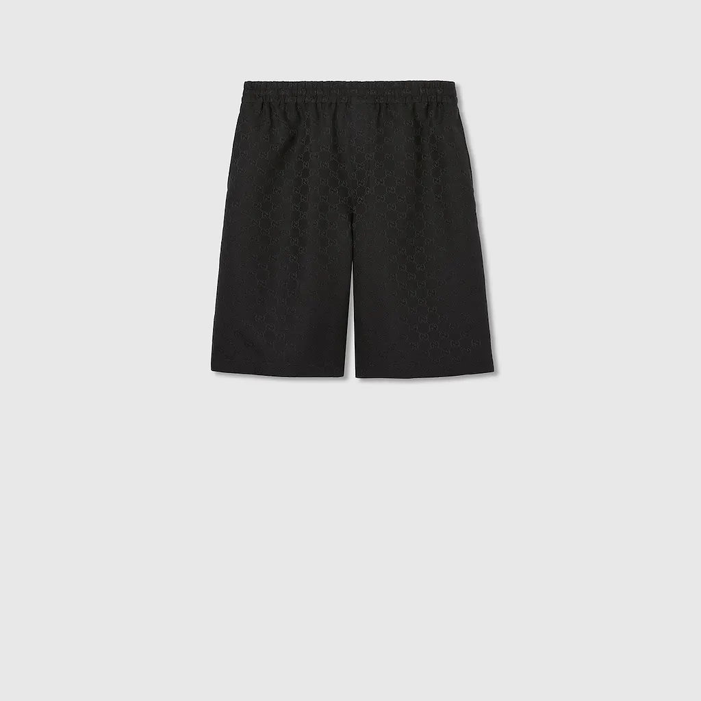 Gg Canvas Linen Blend Shorts