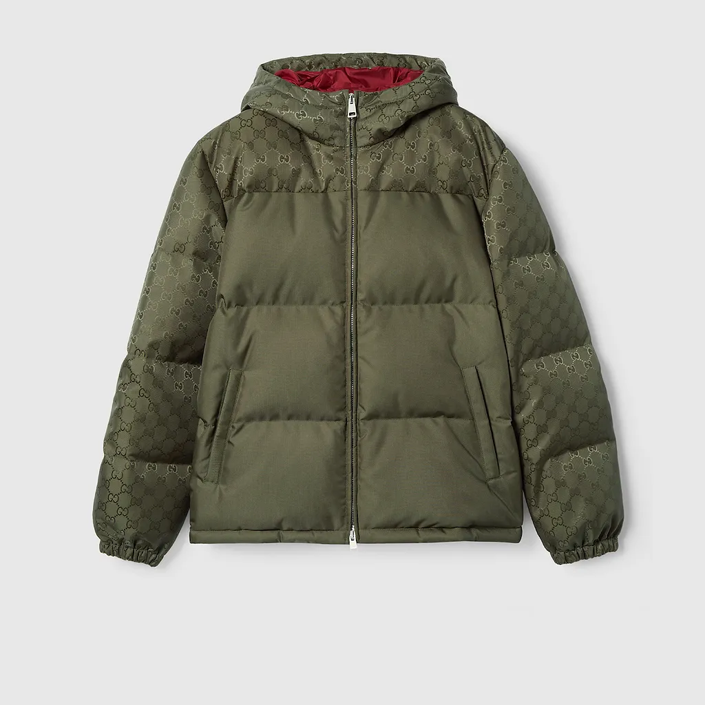 Gg Nylon Canvas Puffer Jacket
