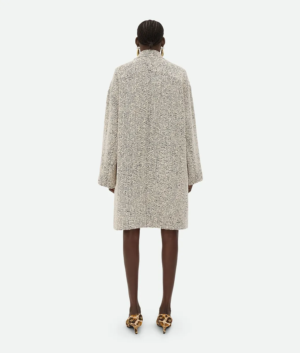 Bi-Color Wool Boucle Coat