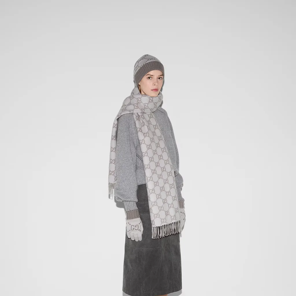 Gg Cashmere Jacquard Hat