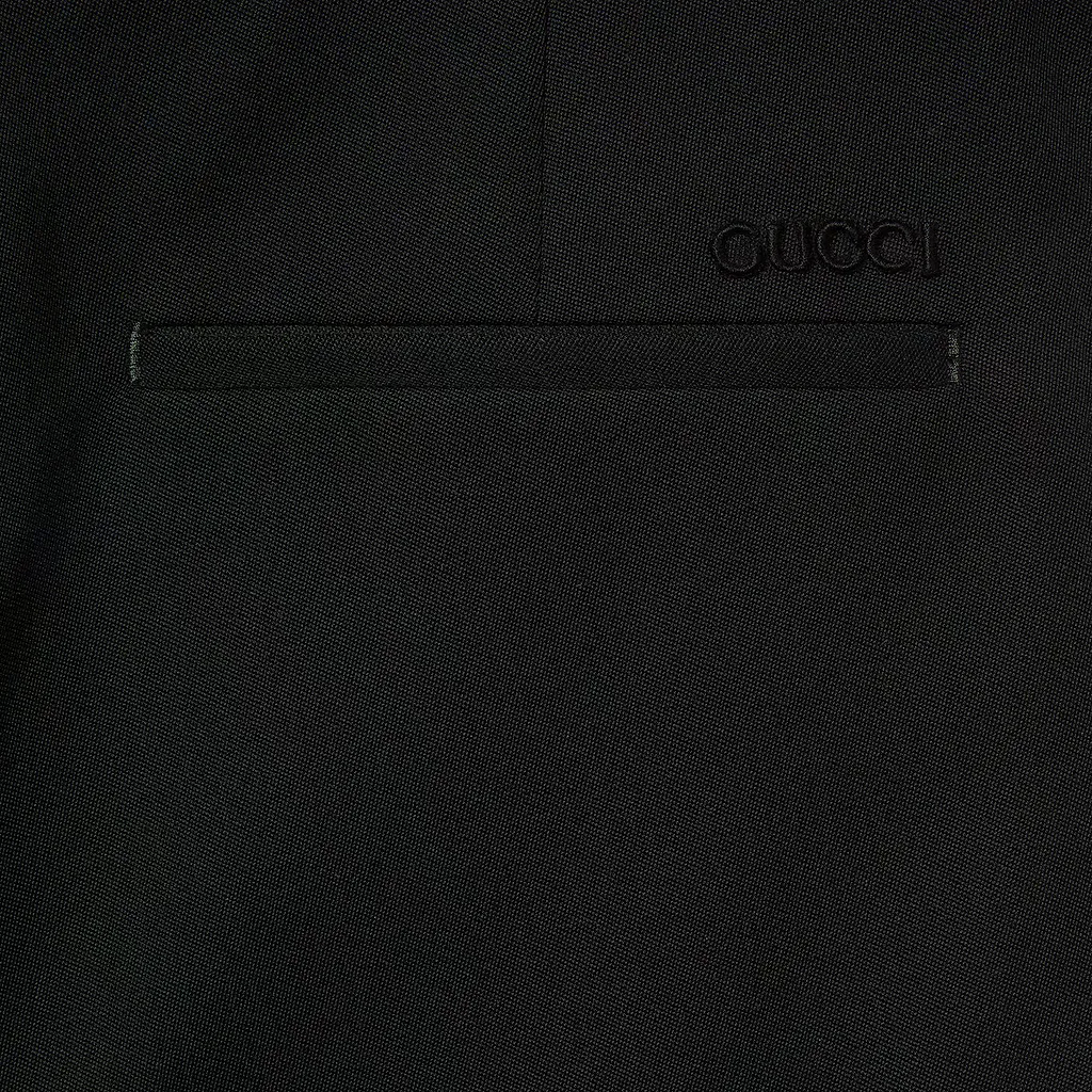 Wool Gabardine Pant With Embroidery