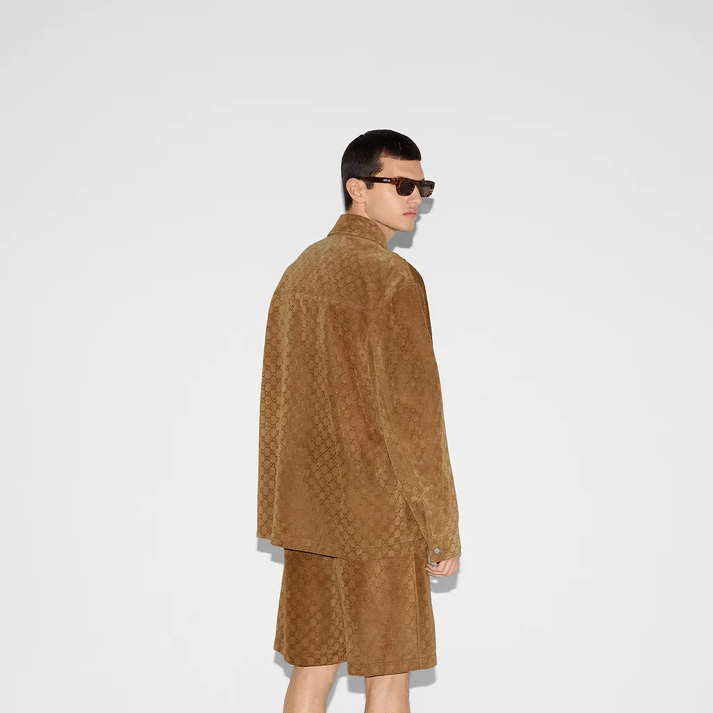 Embossed Gg Suede Jacket