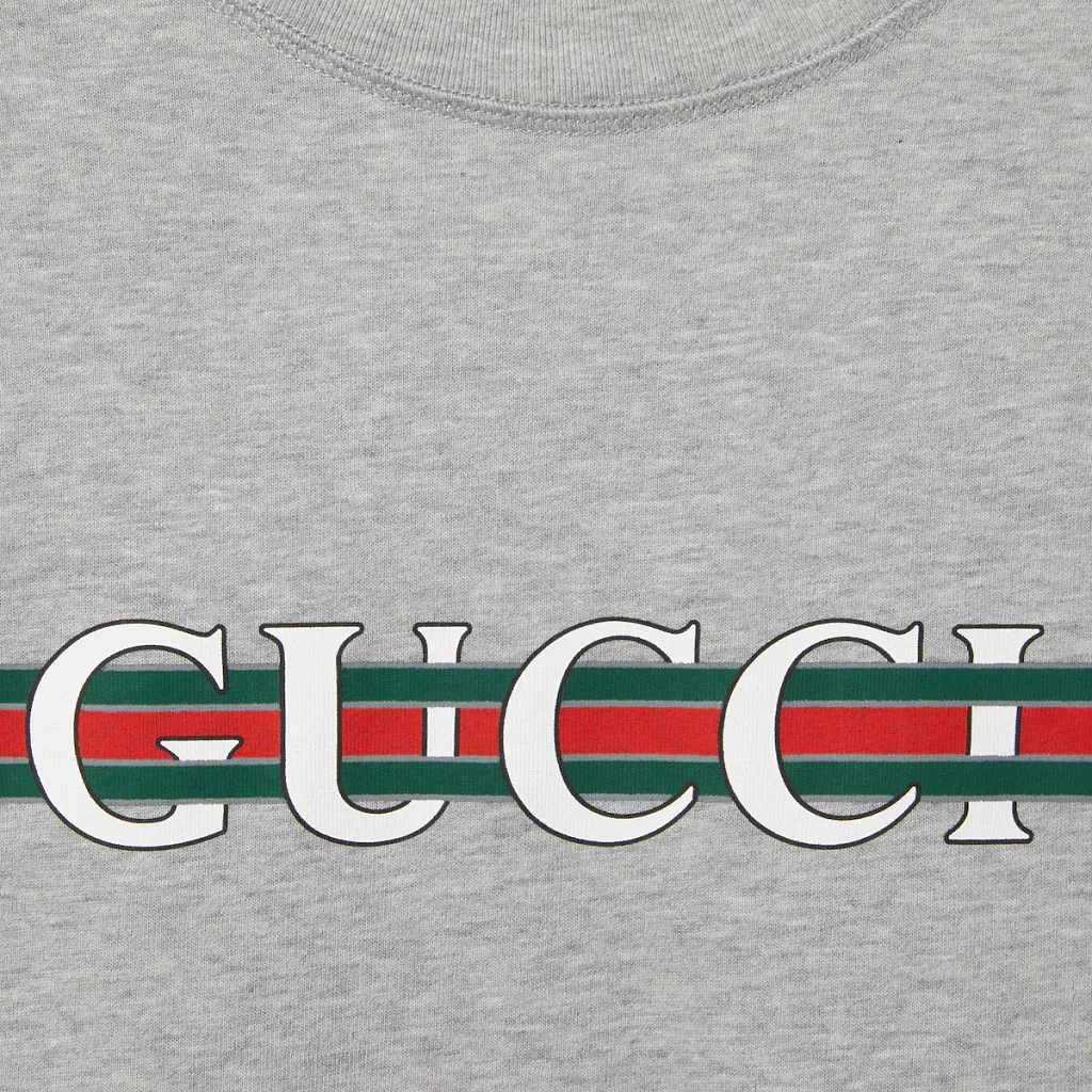 Cotton Jersey T-Shirt With Gucci Print