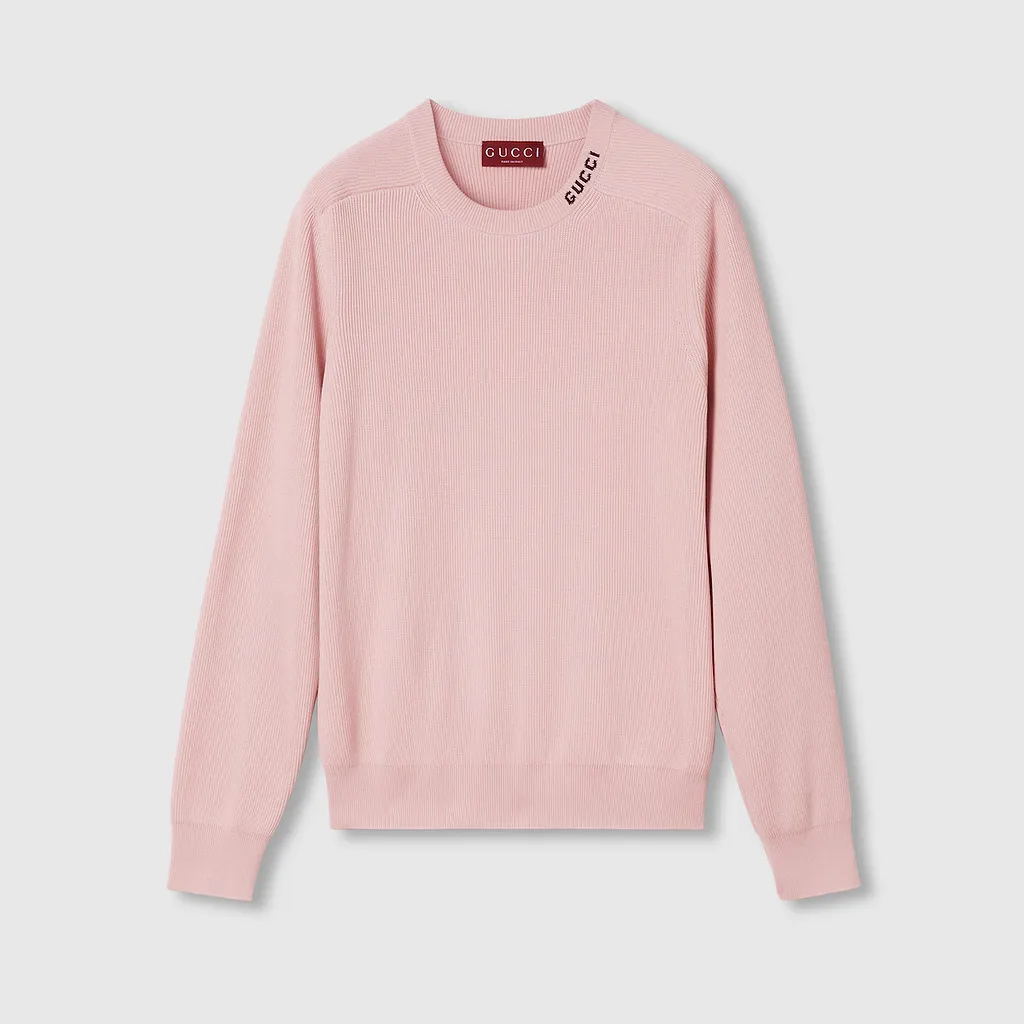 Silk Cotton Jumper With Intarsia