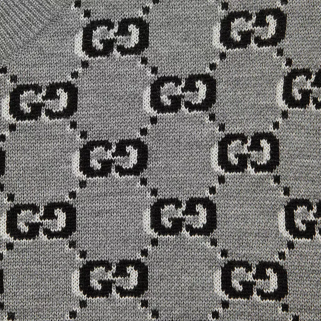 Wool Jacquard Top With Gg Shadow