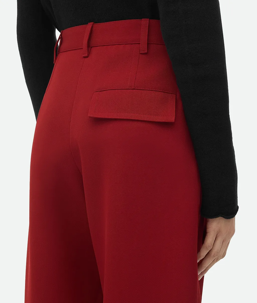 Wool Twill Rounded Leg Trousers
