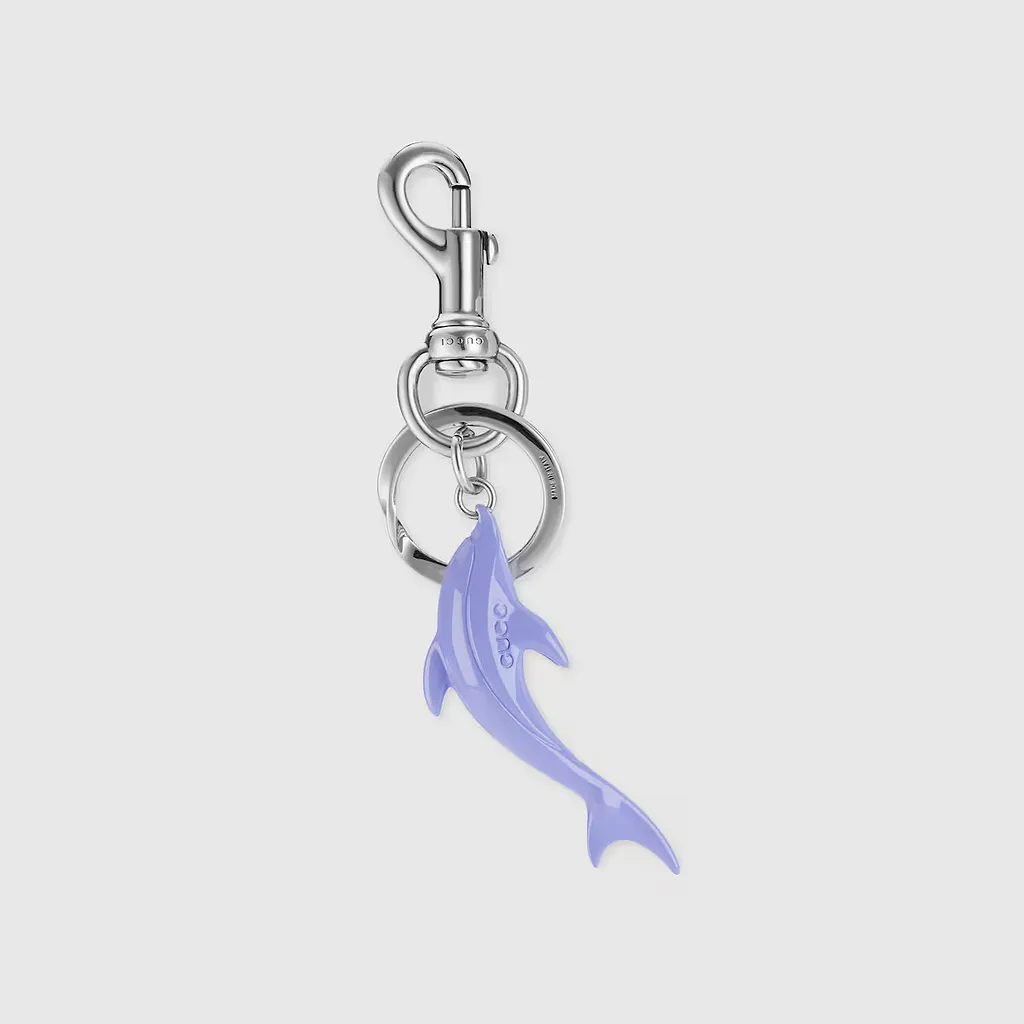 Engraved Dolphin Keychain Charm