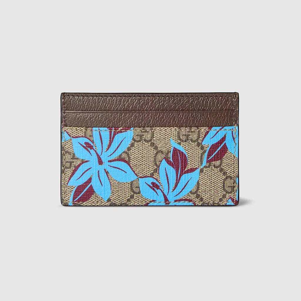 Gg Printed Card Case Wallet