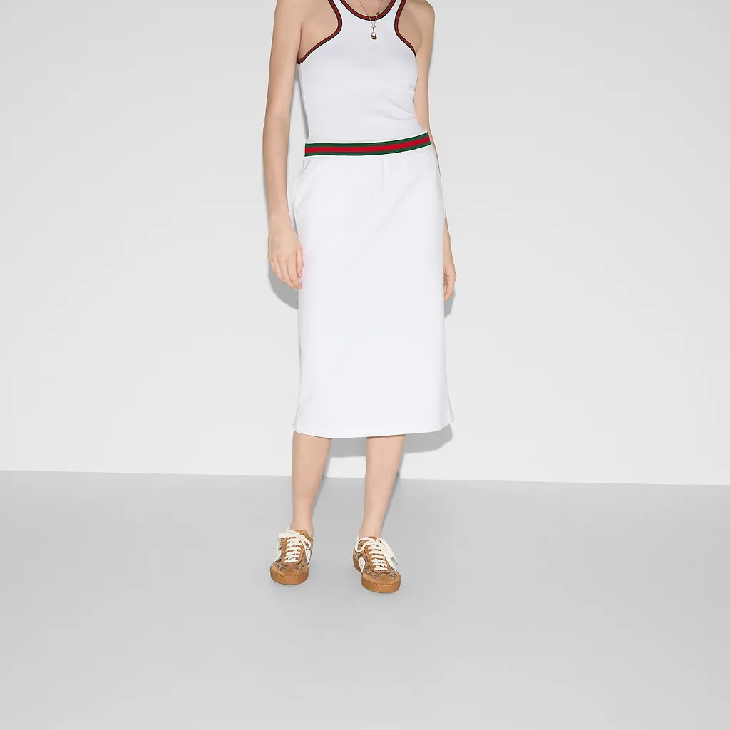 Cotton Jersey Skirt With Web