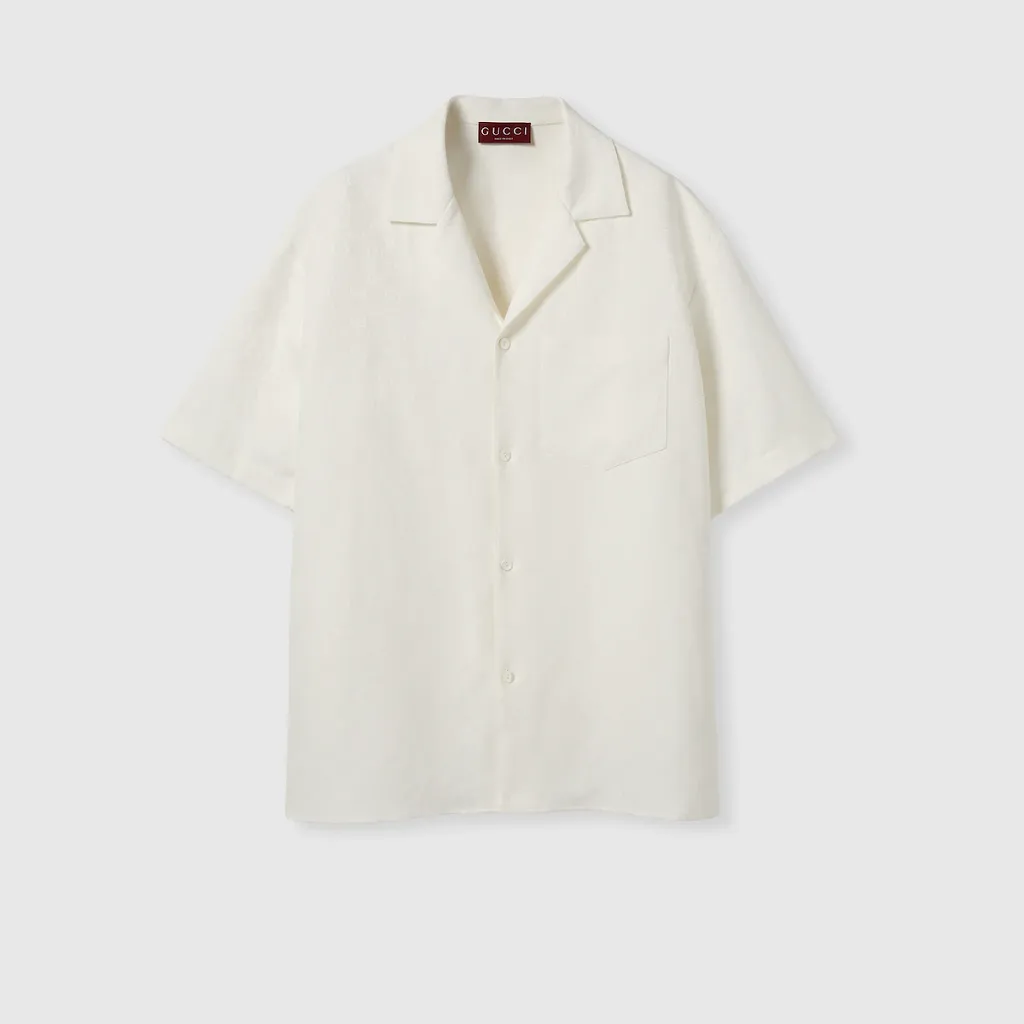 Linen Blend Gg Canvas Shirt
