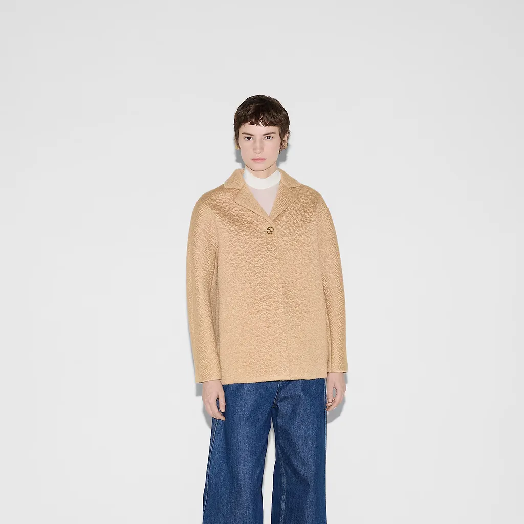 Coated Wool Coat