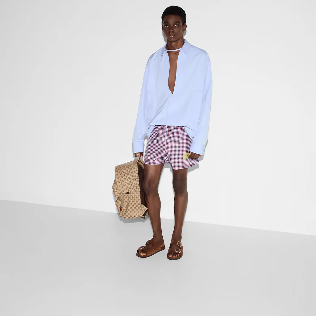 Printed Poplin Tech Swim Shorts