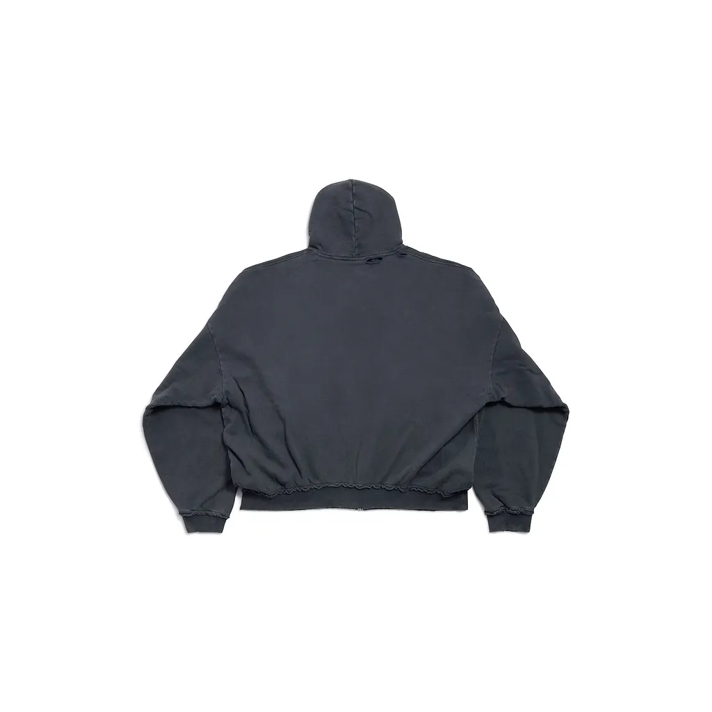 Pulled Zip-Up Hoodie Large Fit