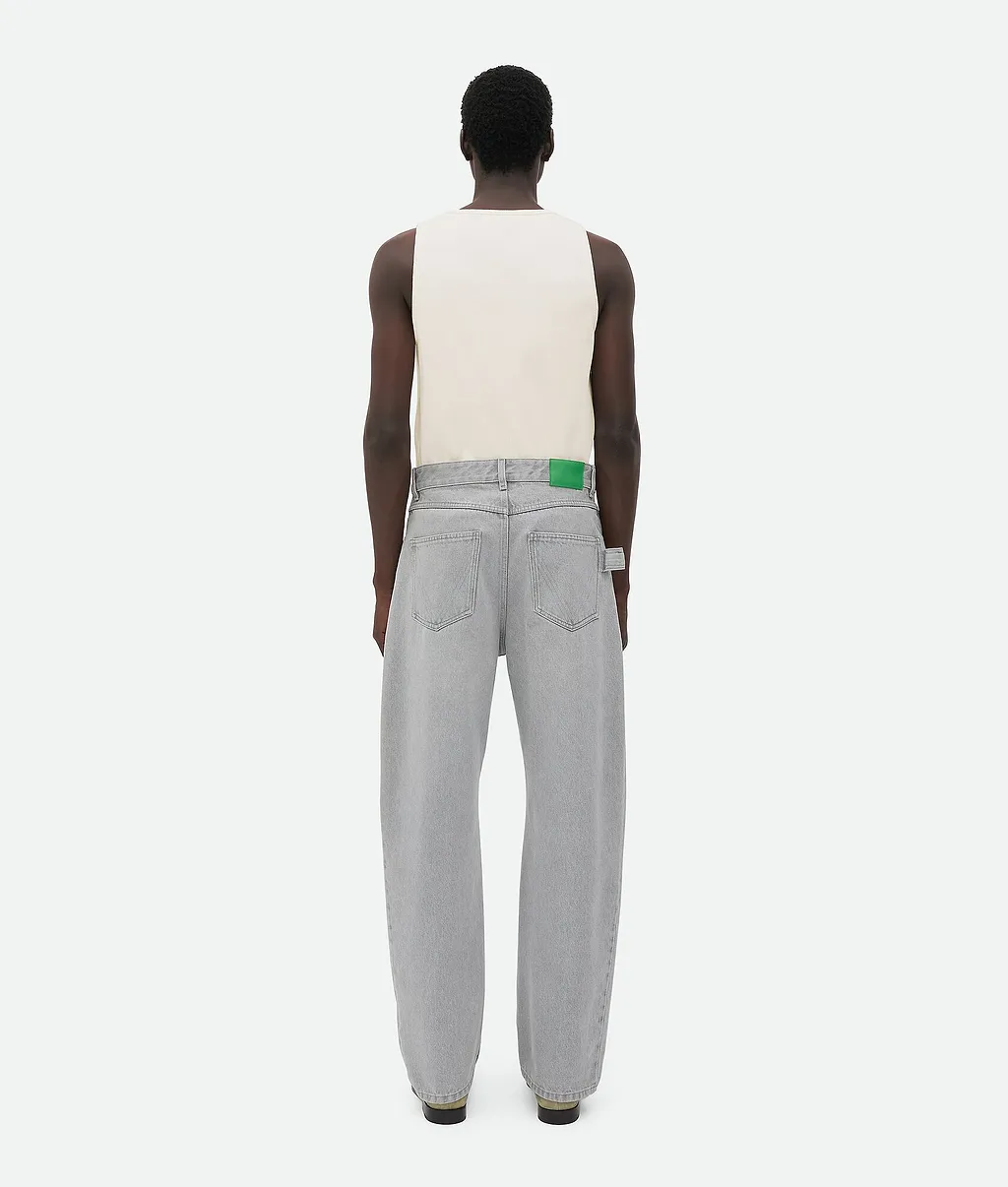 Light Grey Washed Wide Leg Denim