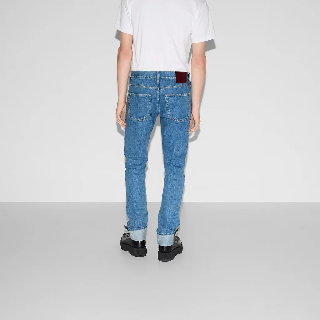 Tapered Fit Denim Trousers