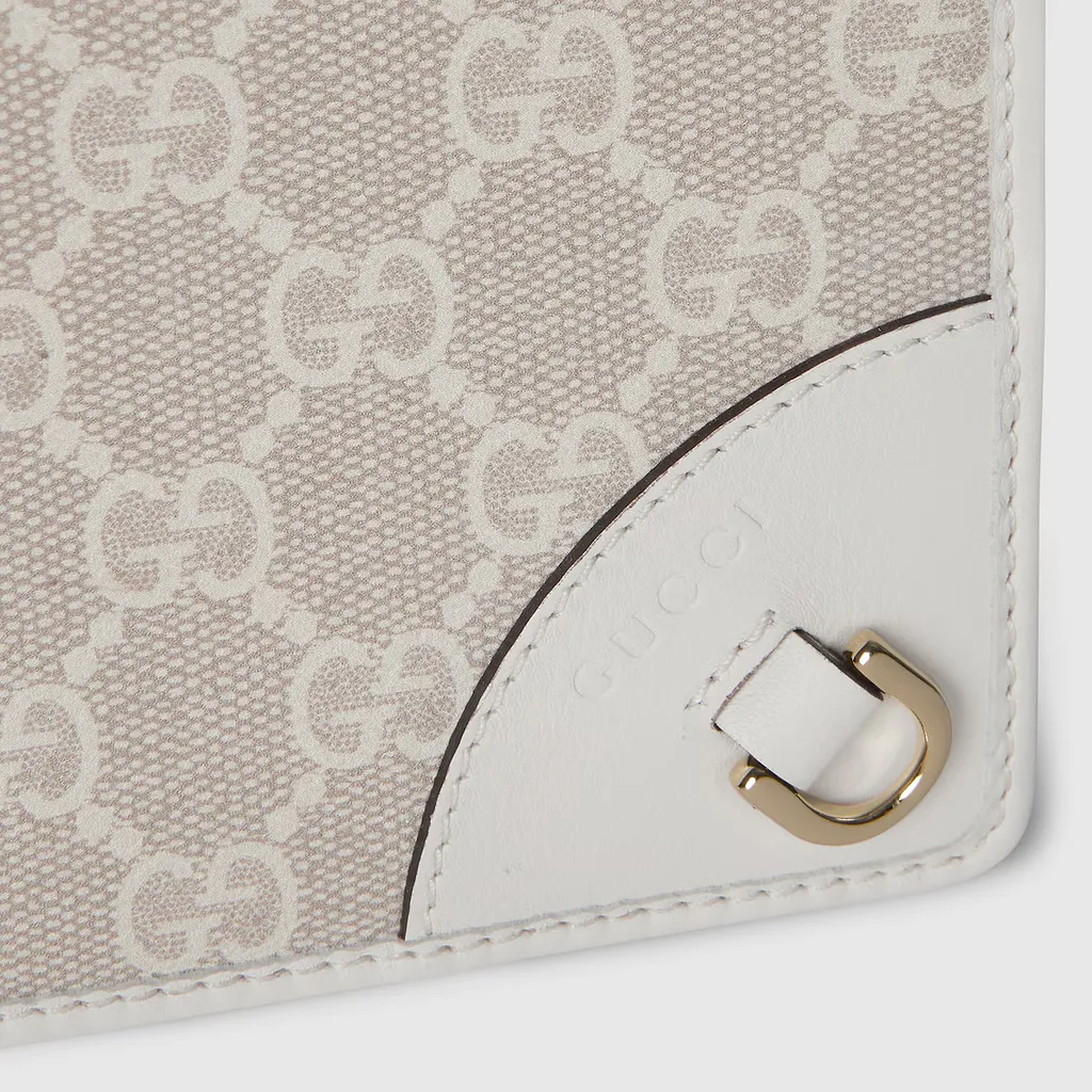 Gg Emblem Wallet With Leather Strap