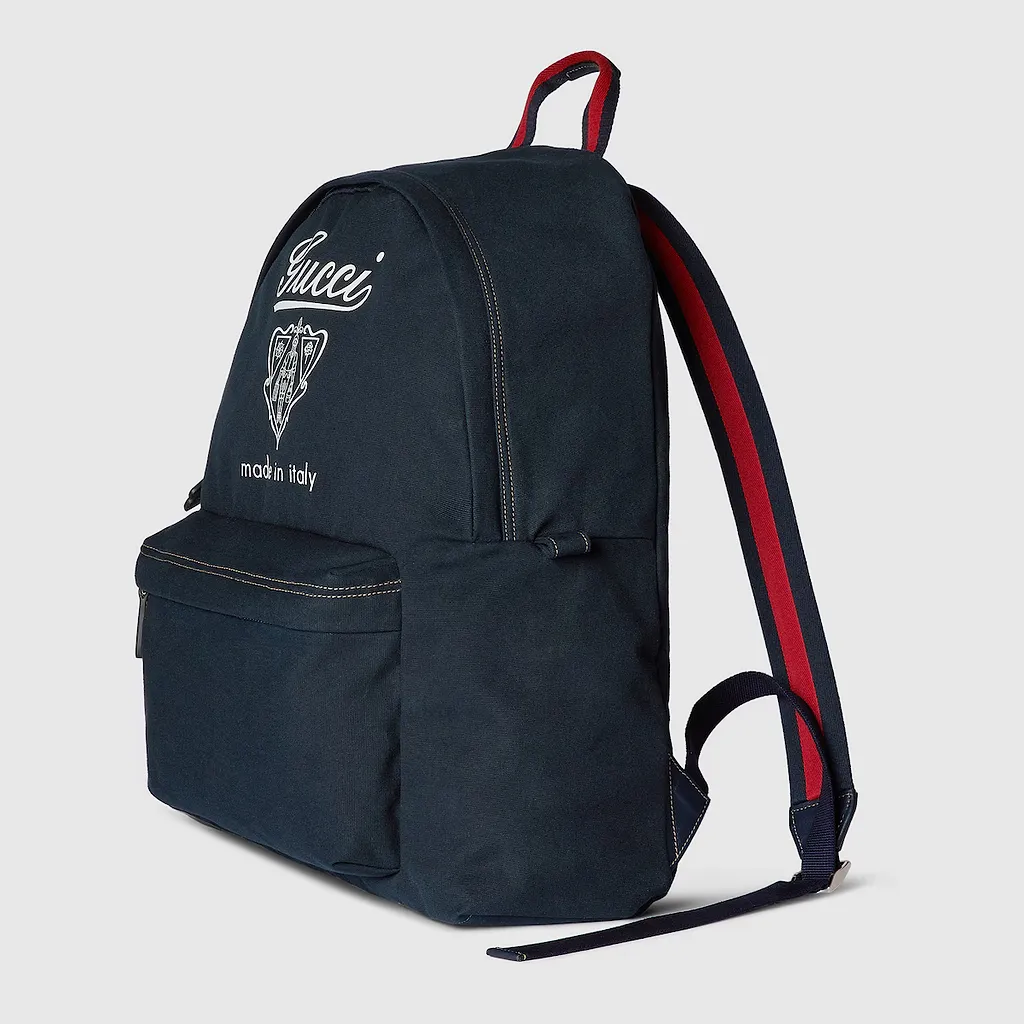 Printed Canvas Maxi Backpack