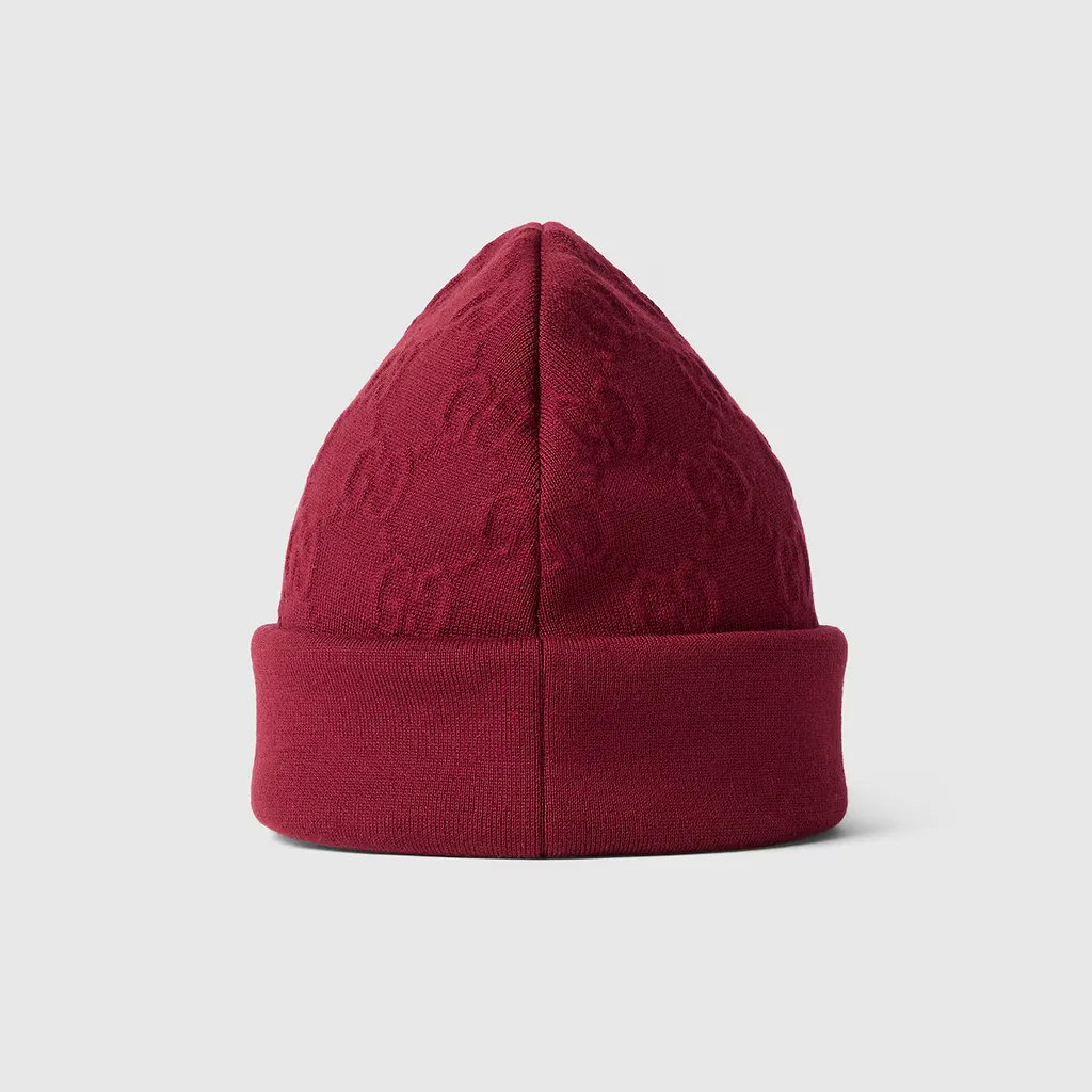 Gg Wool Blend Jacquard Hat