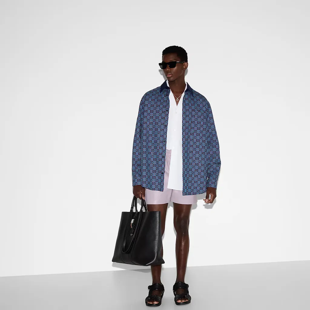 Gg Vichy Cotton Wool Jacquard Shirt