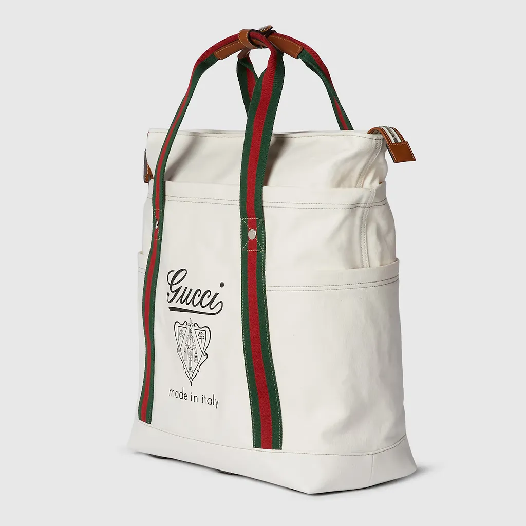 Printed Canvas Large Tote Bag