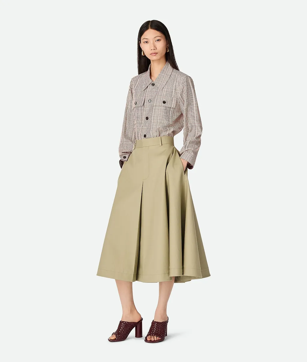 Cotton Twill A-Line Skirt