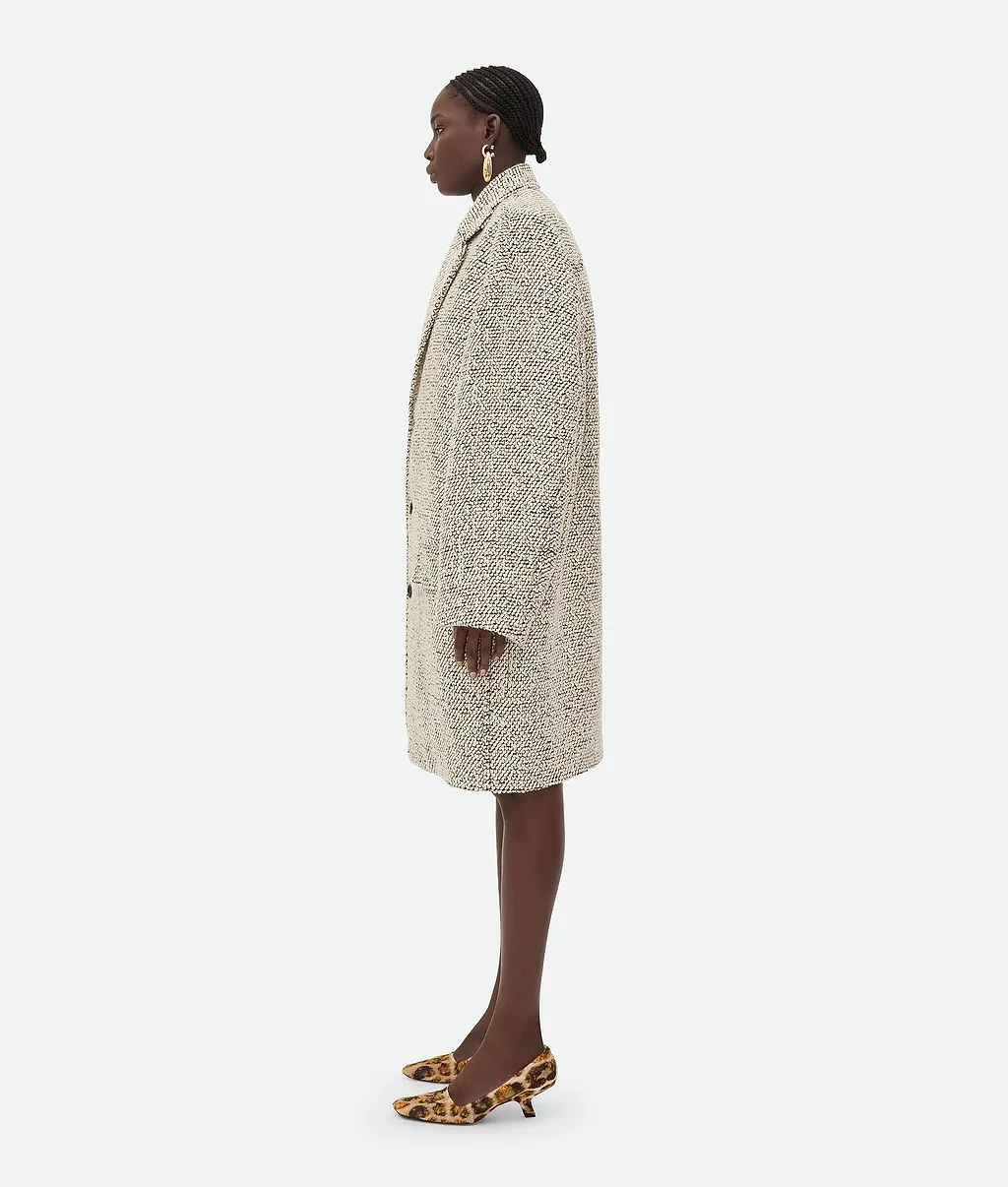Bi-Color Wool Boucle Coat