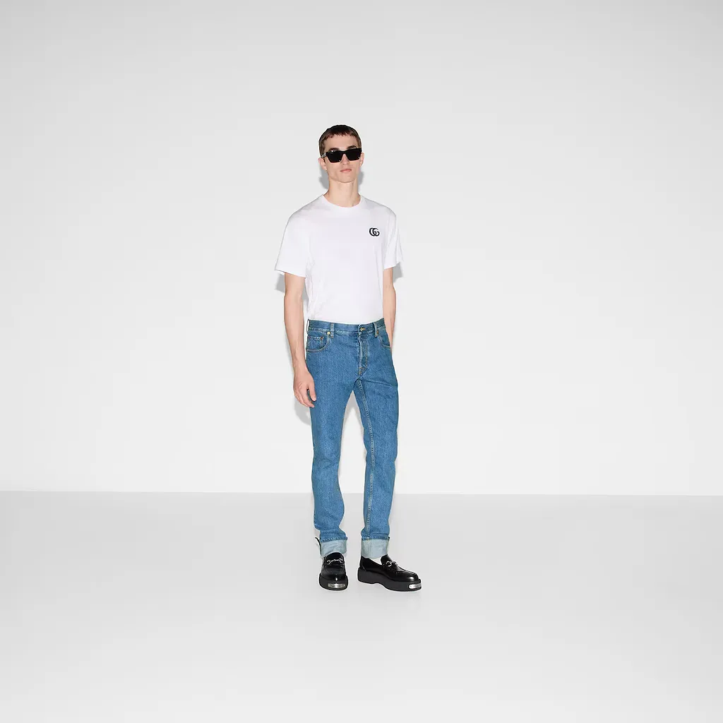 Tapered Fit Denim Trousers