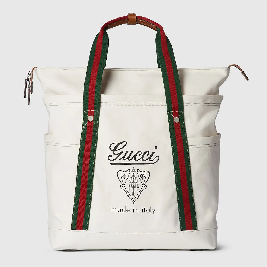 Printed Canvas Large Tote Bag
