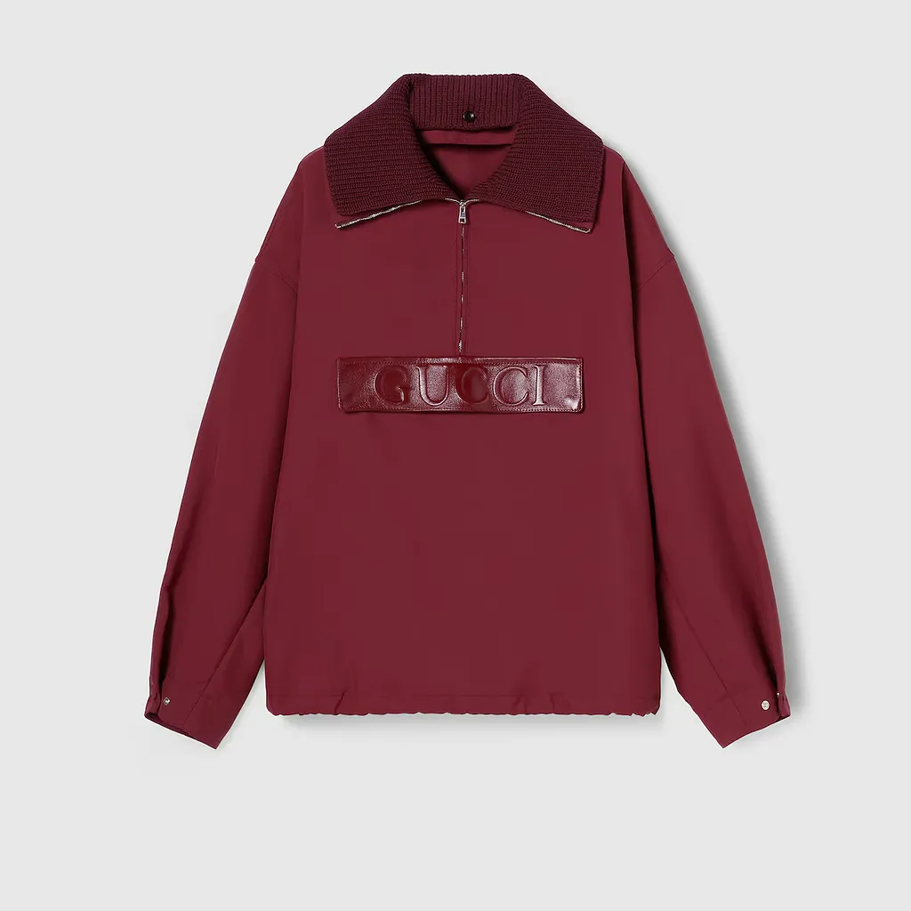 Embossed Gabardine Bomber Jacket