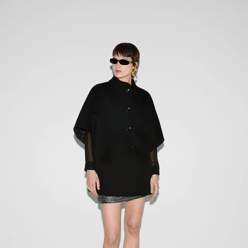 Reversible Gg Silk Wool Coat